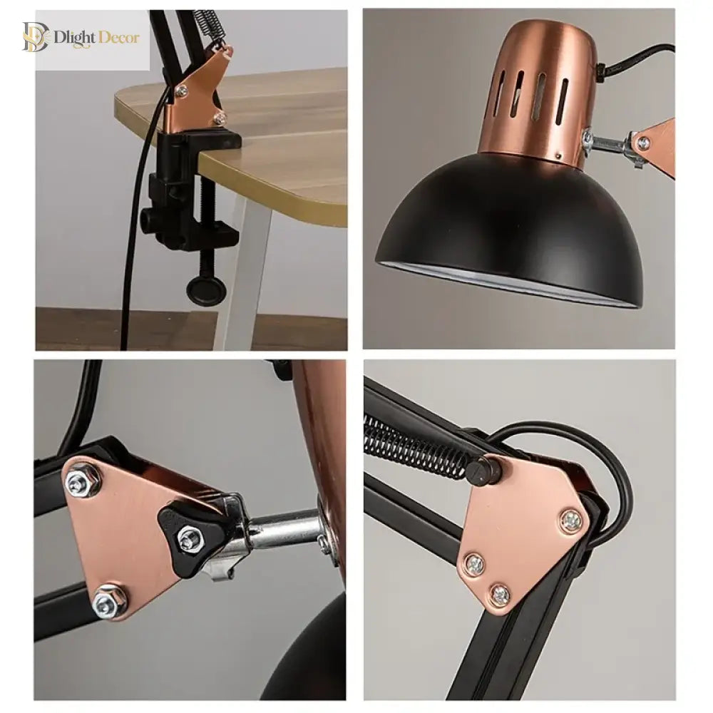Ed Studio Desk Lamp - Vintage Portable Fixture With Clamp For Reading Writing And Study Table
