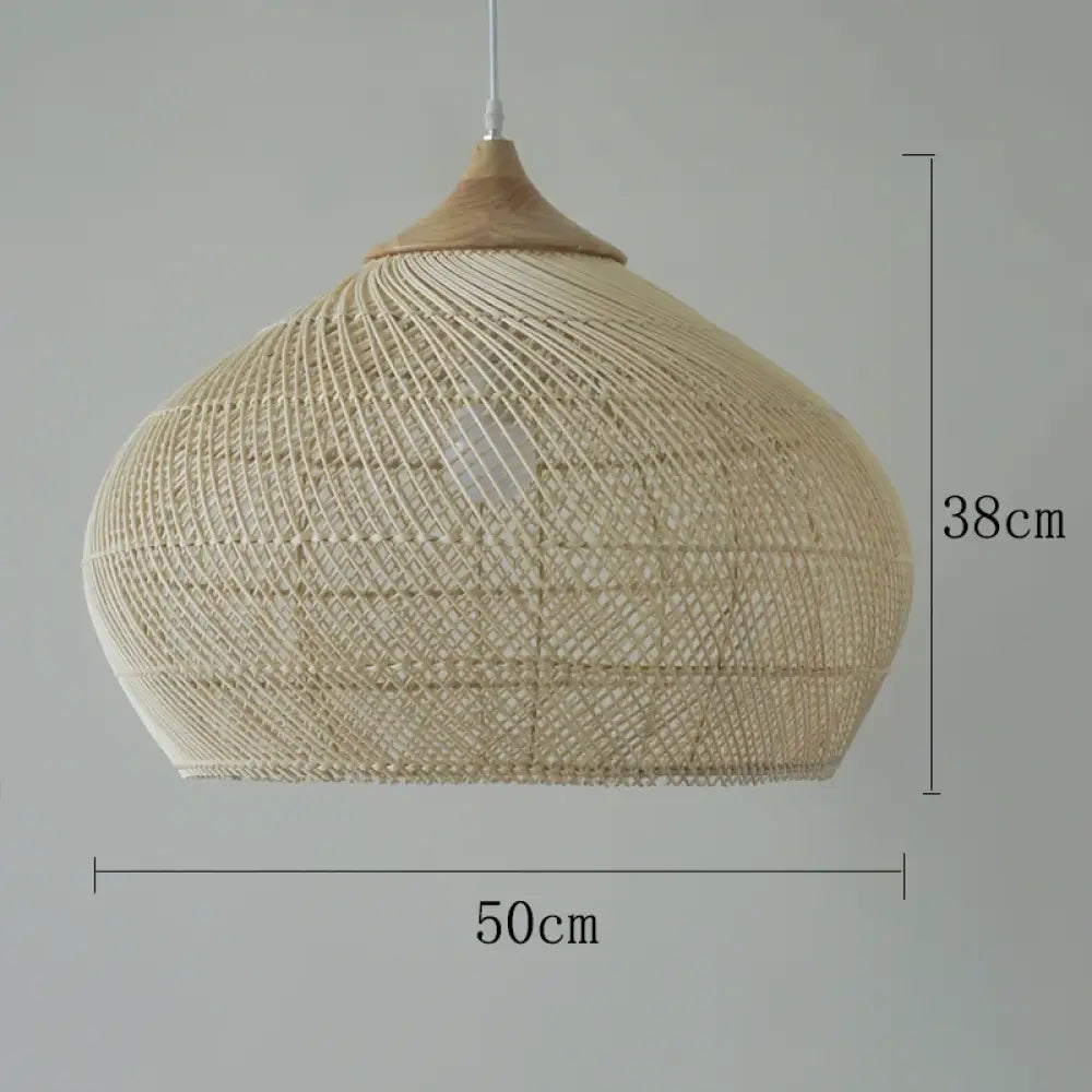 Wabi-Sabi Handwoven Rattan Pendant Light – style and size option 24