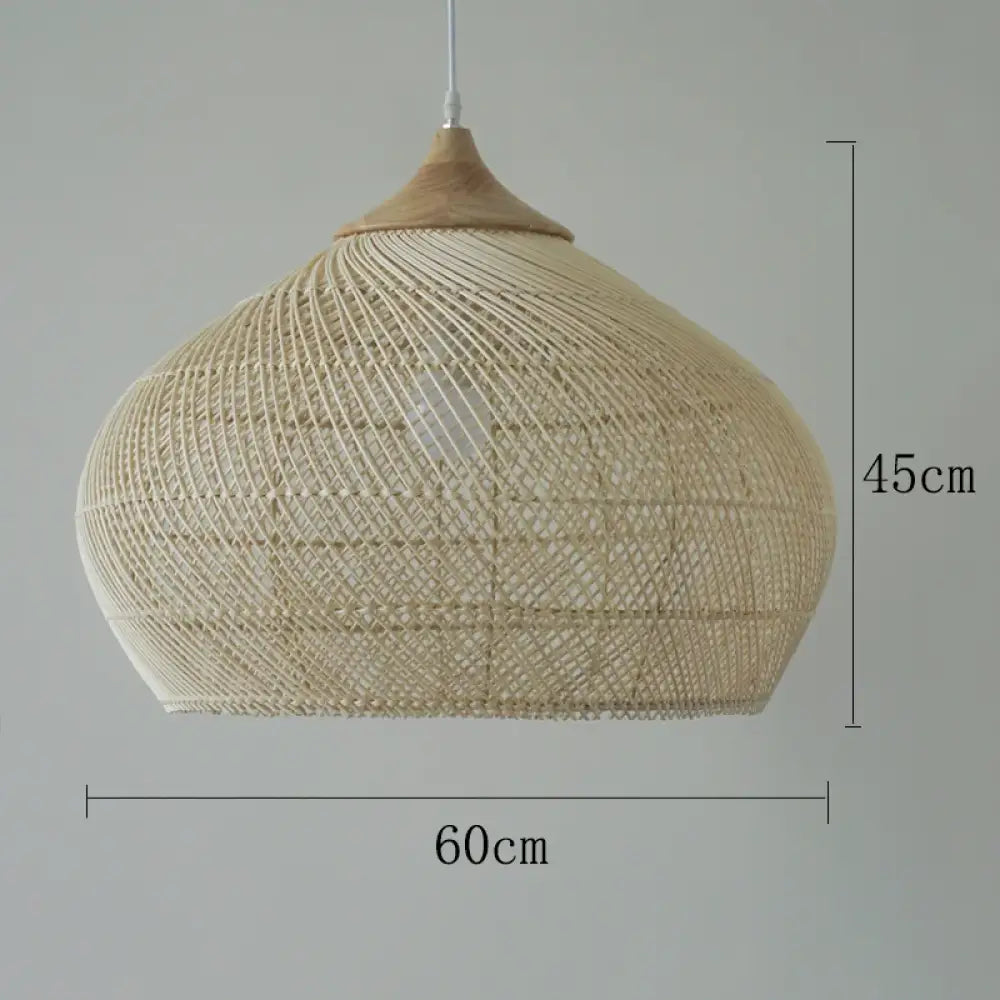 Wabi-Sabi Handwoven Rattan Pendant Light – style and size option 11