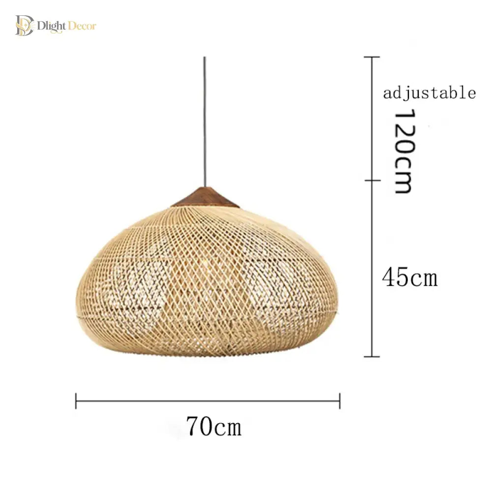 Wabi-Sabi Handwoven Rattan Pendant Light – style and size option 19