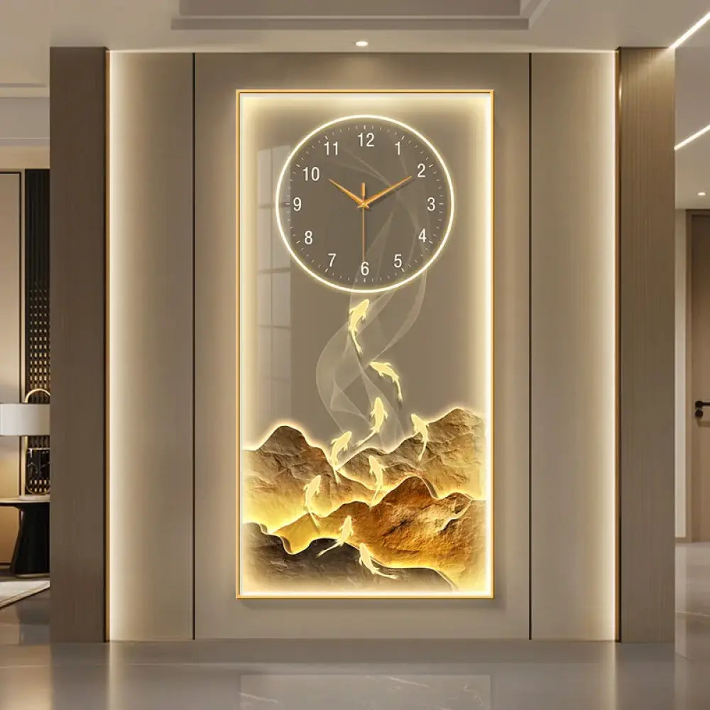 Dlight Decor Wall Clock Lamp with Crystal Glow Wall Art
