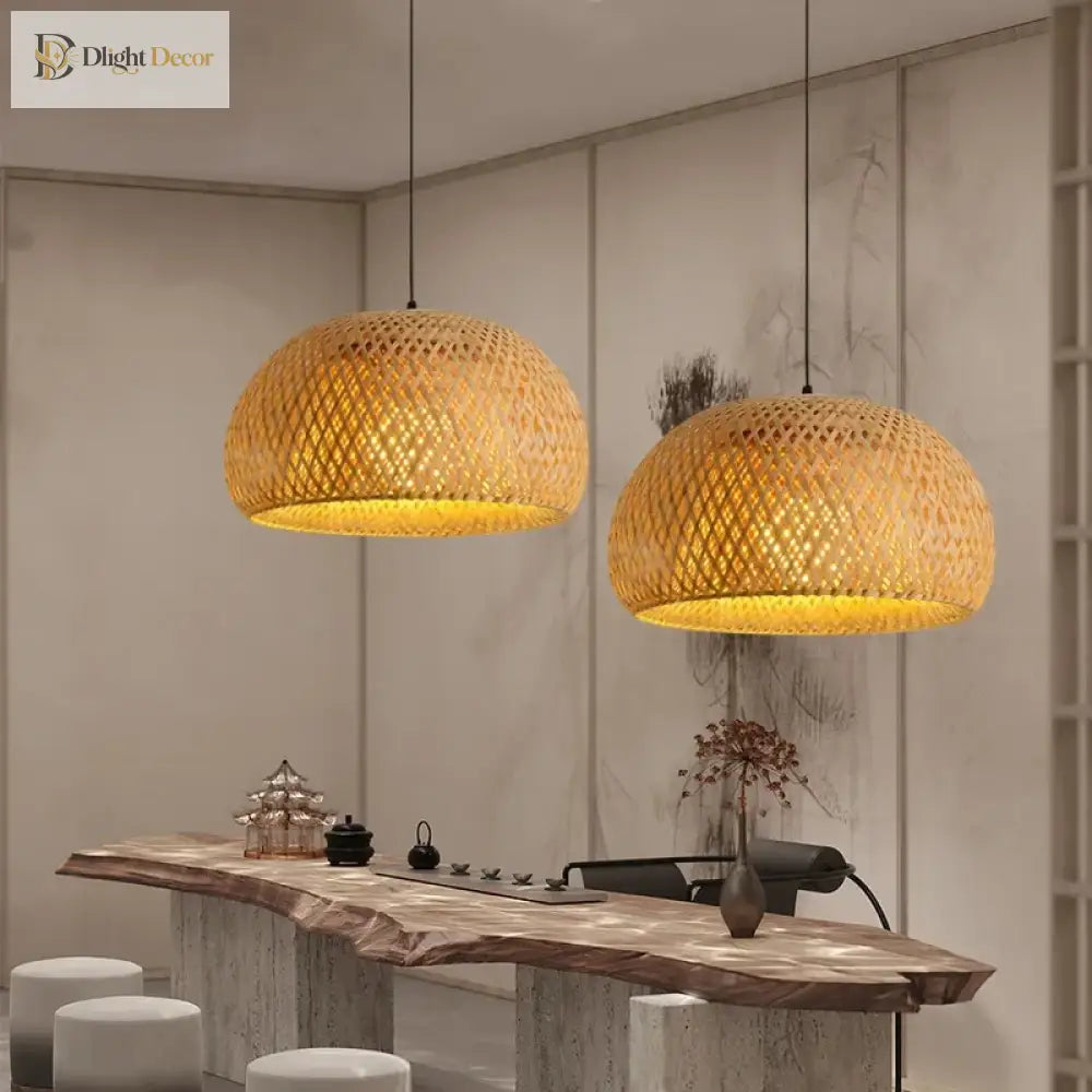 Zen Bamboo And Rattan Woven Chandelier - Exquisite Lighting For Chinese Southeast Asian - Inspired