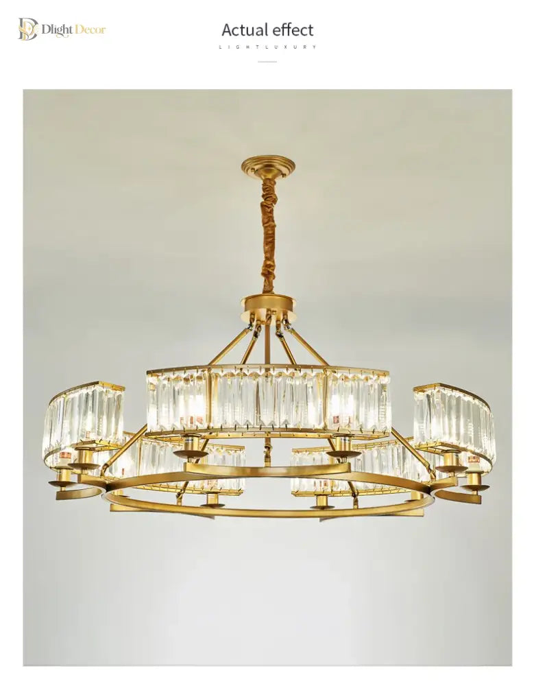 Zoe’s K9 Crystal Modern Glass Chandelier - Copper Luxury Hanging Lamp Chandelier