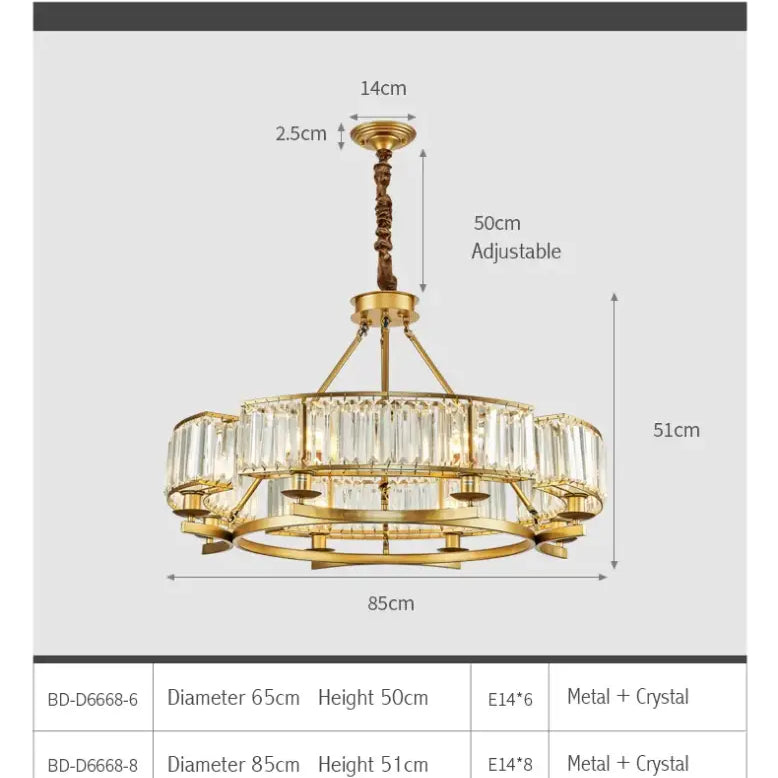 Zoe’s K9 Crystal Modern Glass Chandelier - Copper Luxury Hanging Lamp Chandelier