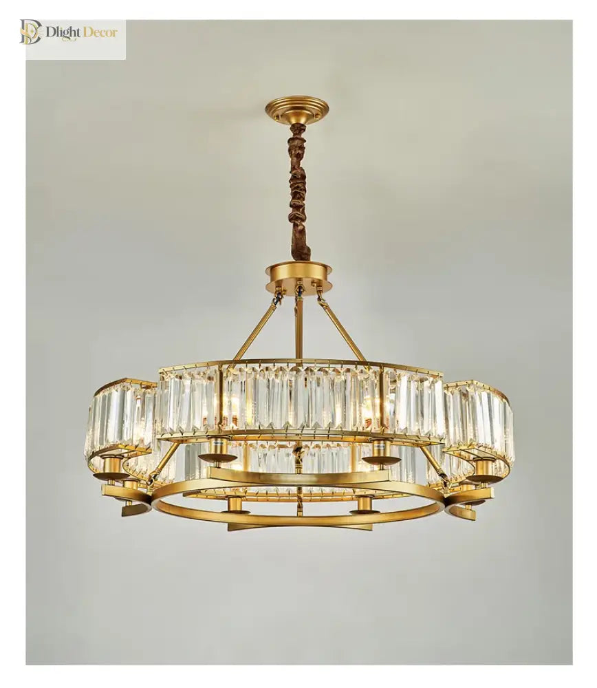Zoe’s K9 Crystal Modern Glass Chandelier - Copper Luxury Hanging Lamp Chandelier
