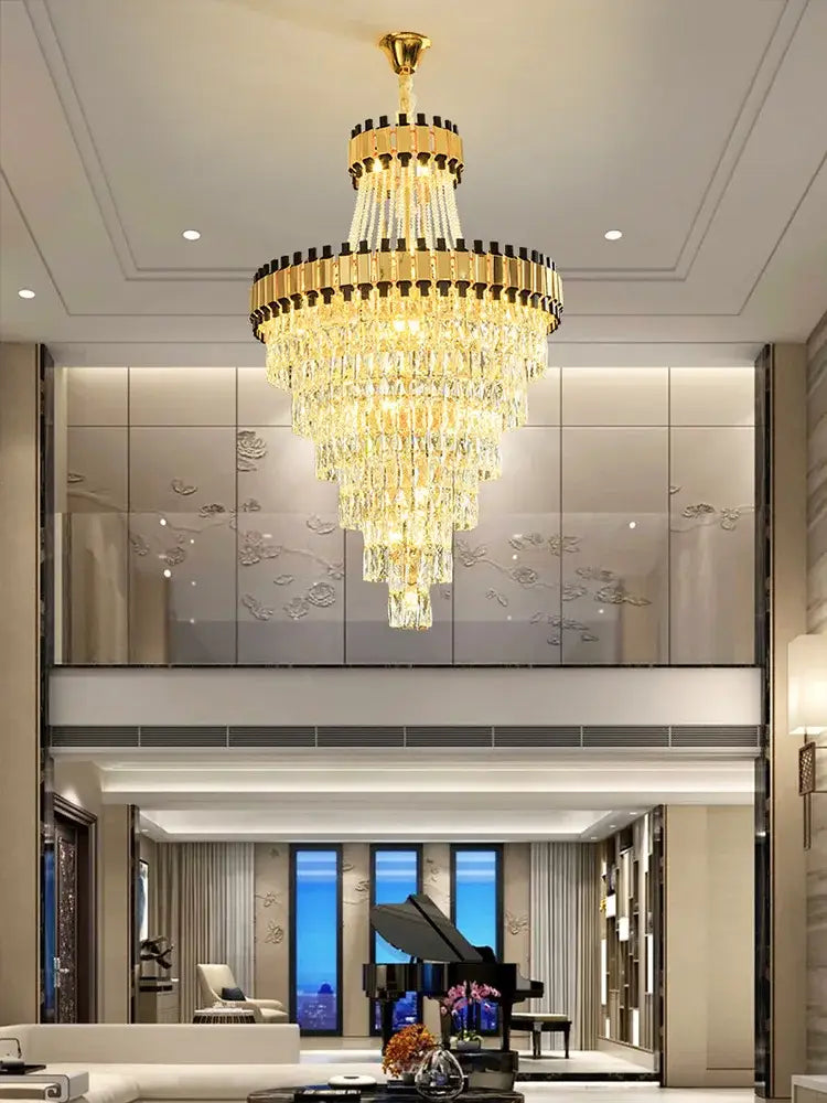 Tiered & Cascade lighting — Duplex Modern Chandelier | Living Room & Lounge Lighting