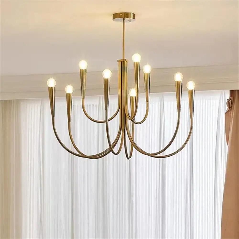 Candle & Candelabra lighting — Swoop Retro Chandelier | Modern Dining Room Lighting