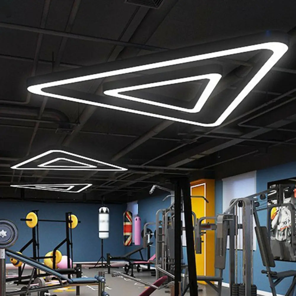 Angular Geometric lighting — Triangular LED Acrylic Chandelier | Dining Room Lighting