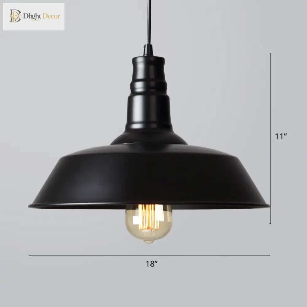 Industrial Iron Pendant Light (1 - Light) - Choose Your Size And Finish