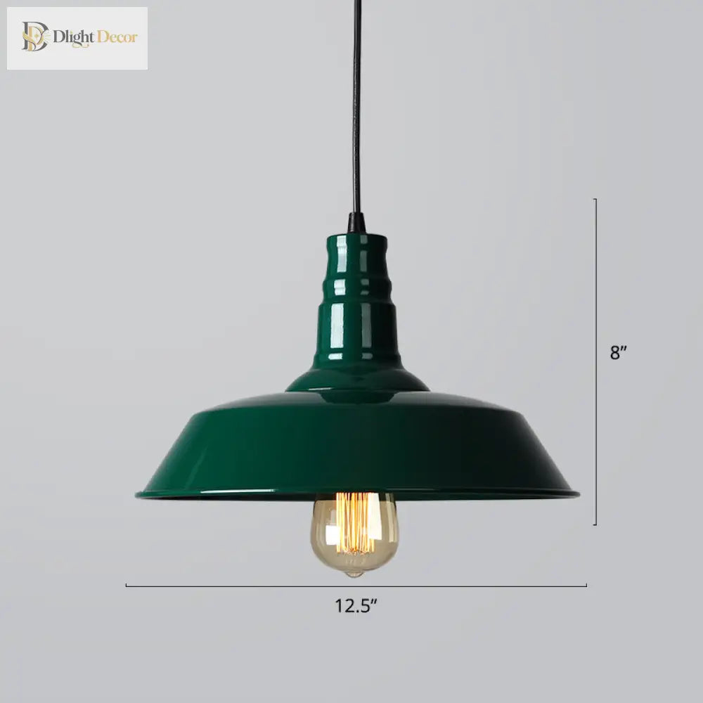 Industrial Iron Pendant Light (1 - Light) - Choose Your Size And Finish