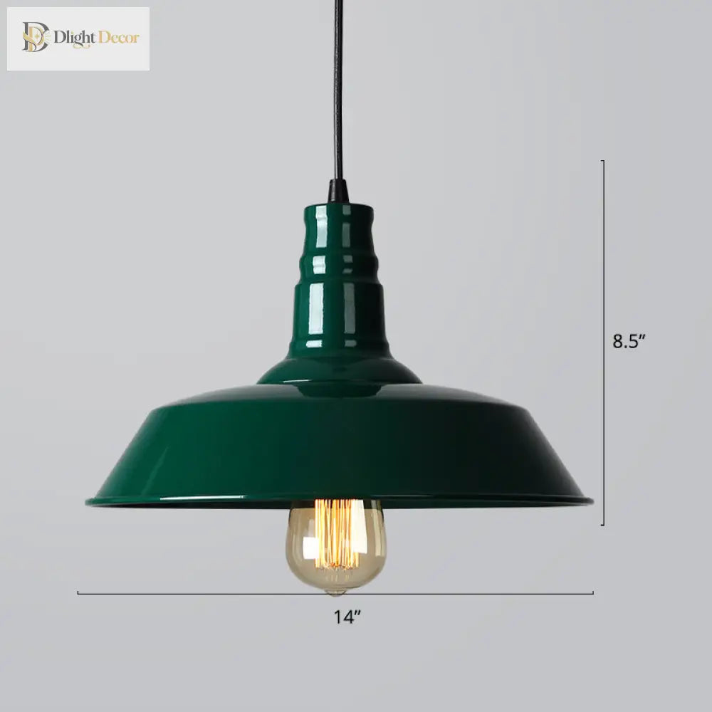 Industrial Iron Pendant Light (1 - Light) - Choose Your Size And Finish