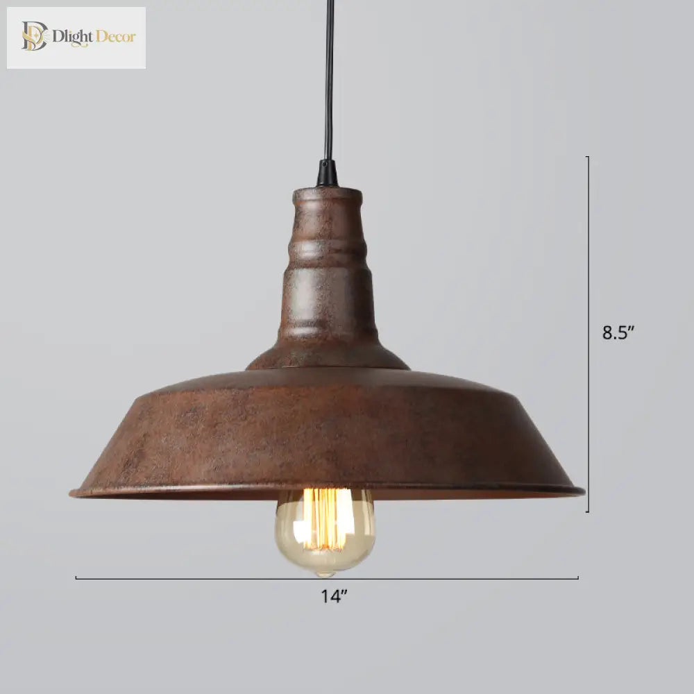 Industrial Iron Pendant Light (1 - Light) - Choose Your Size And Finish