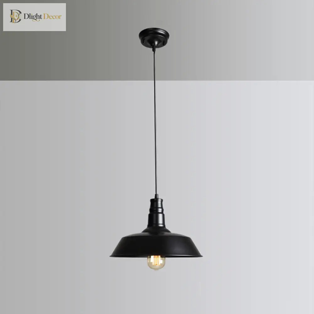 Industrial Iron Pendant Light (1 - Light) - Choose Your Size And Finish