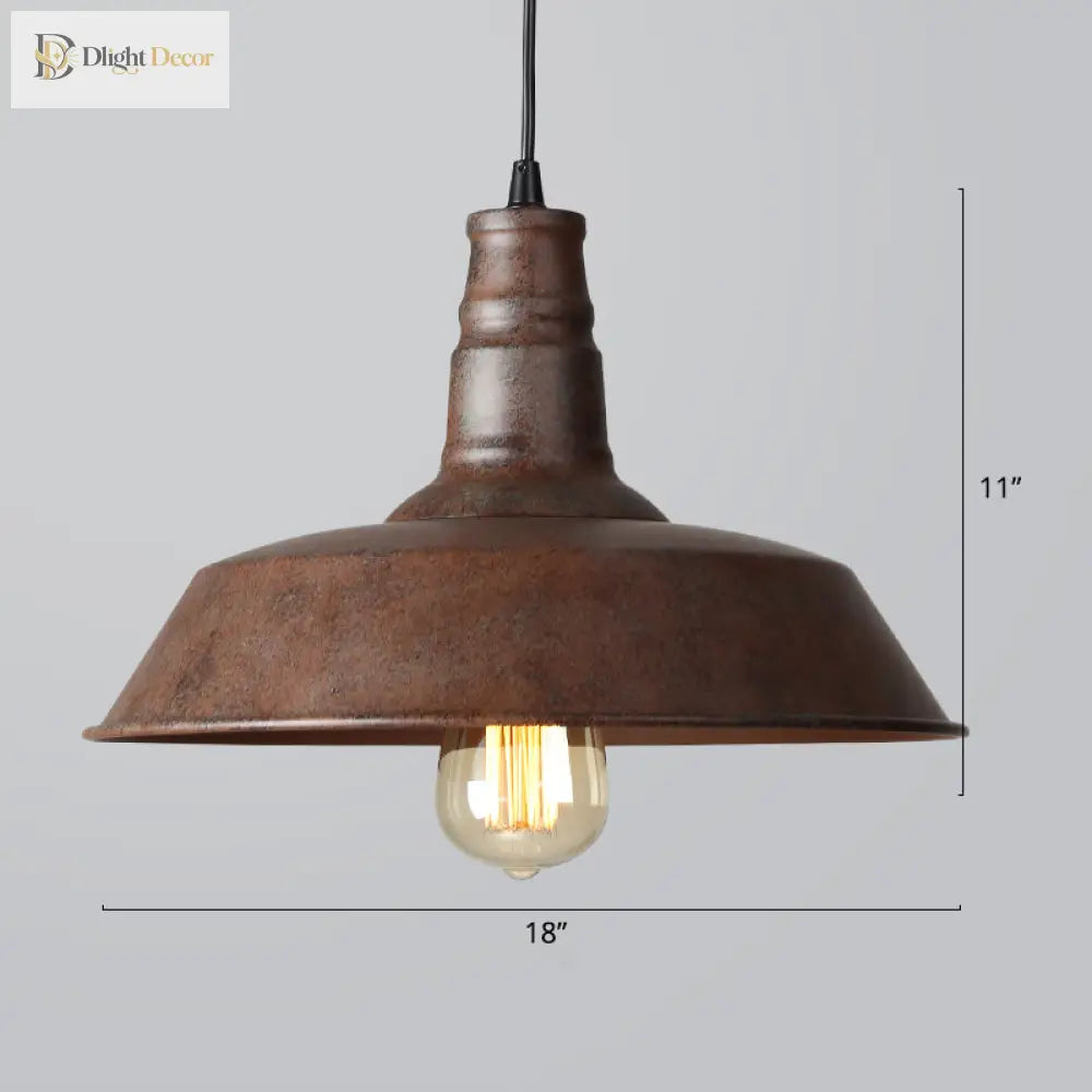 Industrial Iron Pendant Light (1 - Light) - Choose Your Size And Finish