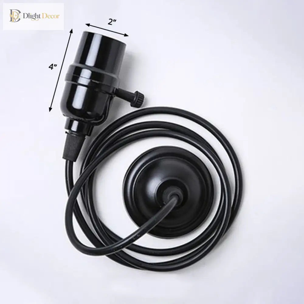 Vintage 1 - Light Black Metal Suspended Cord Pendant For Restaurant Lighting