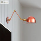 Vintage Style Swing Arm Wall Light With Brass/Copper Finish And Bowl Shade - 1 - Light Mount Design