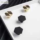 1 Piece - Mini Hexagon Gold Drawer Knob – Luxury Zinc Alloy Single Hole Handle for Cabinets and Doors knob