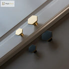 1 Piece - Mini Hexagon Gold Drawer Knob – Luxury Zinc Alloy Single Hole Handle for Cabinets and Doors knob