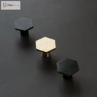 1 Piece - Mini Hexagon Gold Drawer Knob – Luxury Zinc Alloy Single Hole Handle for Cabinets and Doors knob