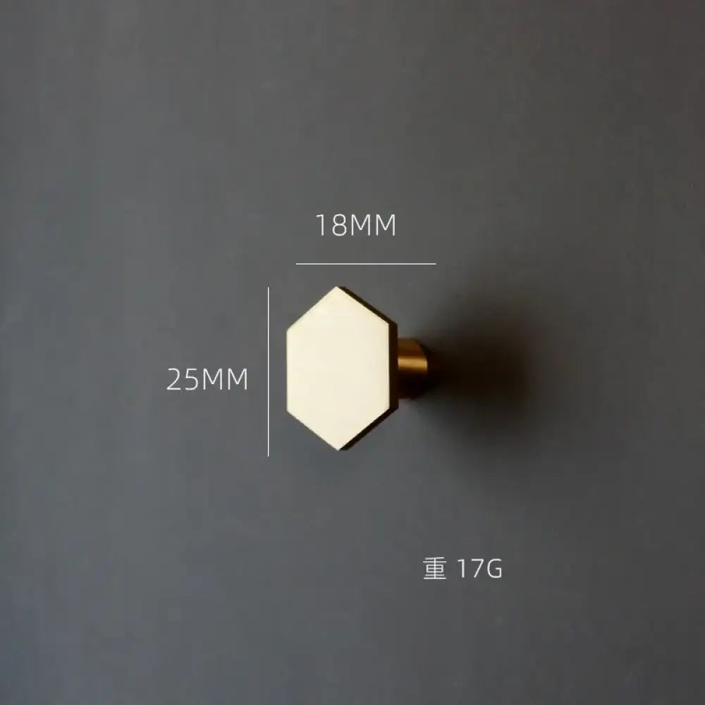 1 Piece - Mini Hexagon Gold Drawer Knob – Luxury Zinc Alloy Single Hole Handle for Cabinets and Doors Shiny gold-25mm