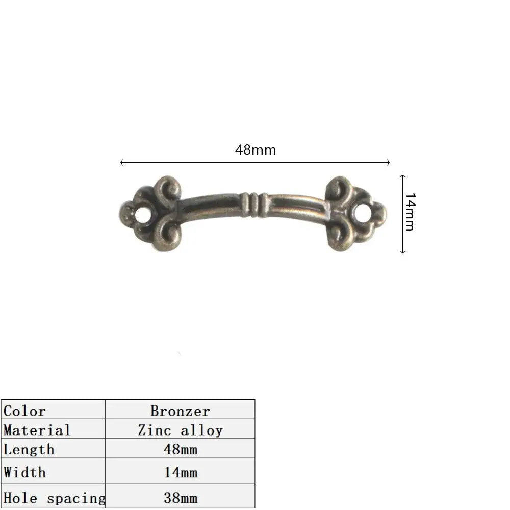 10pcs Antique Zinc Alloy Drawer Handles – Vintage Chinese Style 10pcs bronzer Handles