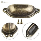 10Pcs Retro Antique Brass Shell Pull Handles – Vintage Kitchen Drawer and Cabinet Knobs 10pcs Door Pull