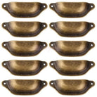 10Pcs Retro Antique Brass Shell Pull Handles – Vintage Kitchen Drawer and Cabinet Knobs 10pcs Door Pull