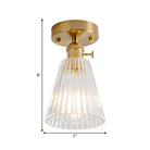 Industrial Chic Meets Modern Versatility: The Clear Glass Single - Light Gold Ceiling Light