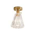 Industrial Chic Meets Modern Versatility: The Clear Glass Single - Light Gold Ceiling Light