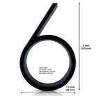 125mm 3D Black Zinc House Numbers – Arabic Numerals with Floating Doorplate Holder 6 / 125MM Brass Letters