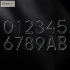 125mm 3D Black Zinc House Numbers – Arabic Numerals with Floating Doorplate Holder Brass Letters
