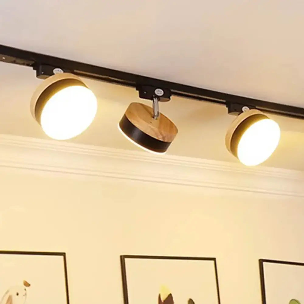 12W Nordic Wooden LED Track Light - COB Ceiling Spotlight for Home and Store Decor ceiling light