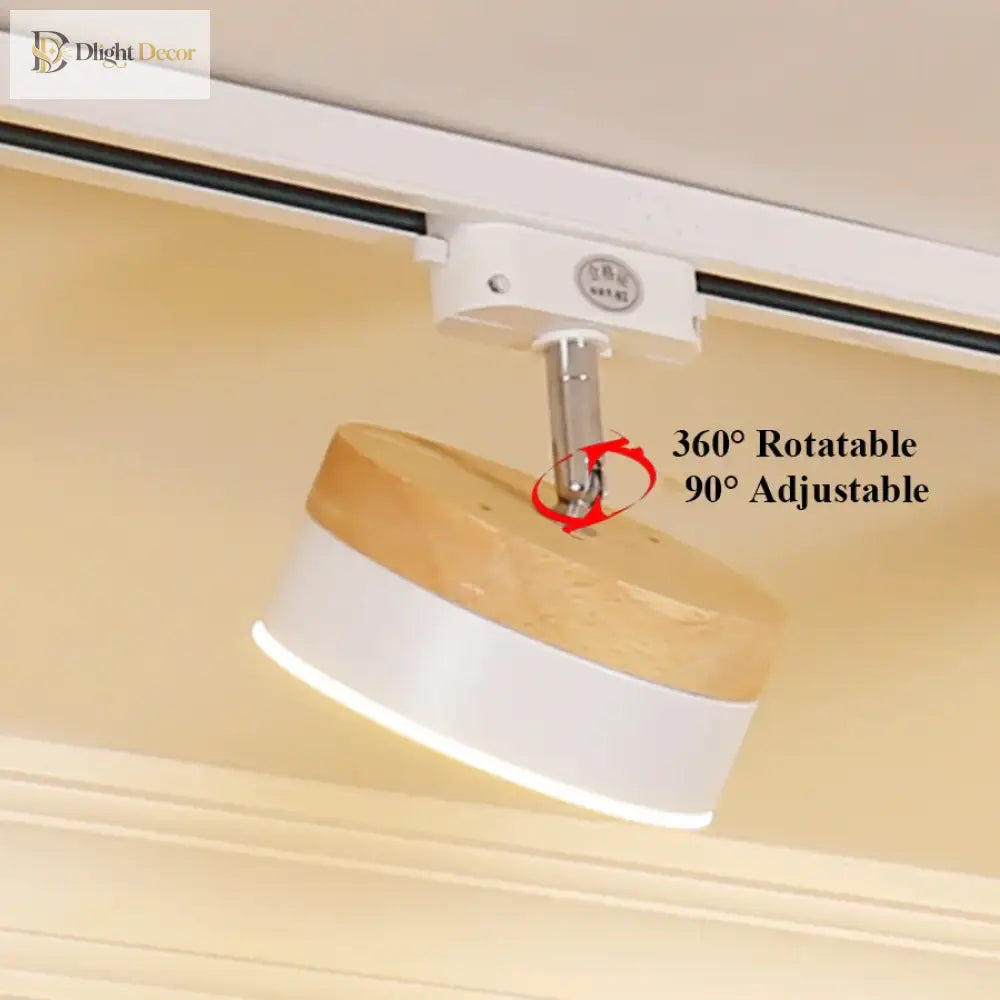 12W Nordic Wooden LED Track Light - COB Ceiling Spotlight for Home and Store Decor ceiling light
