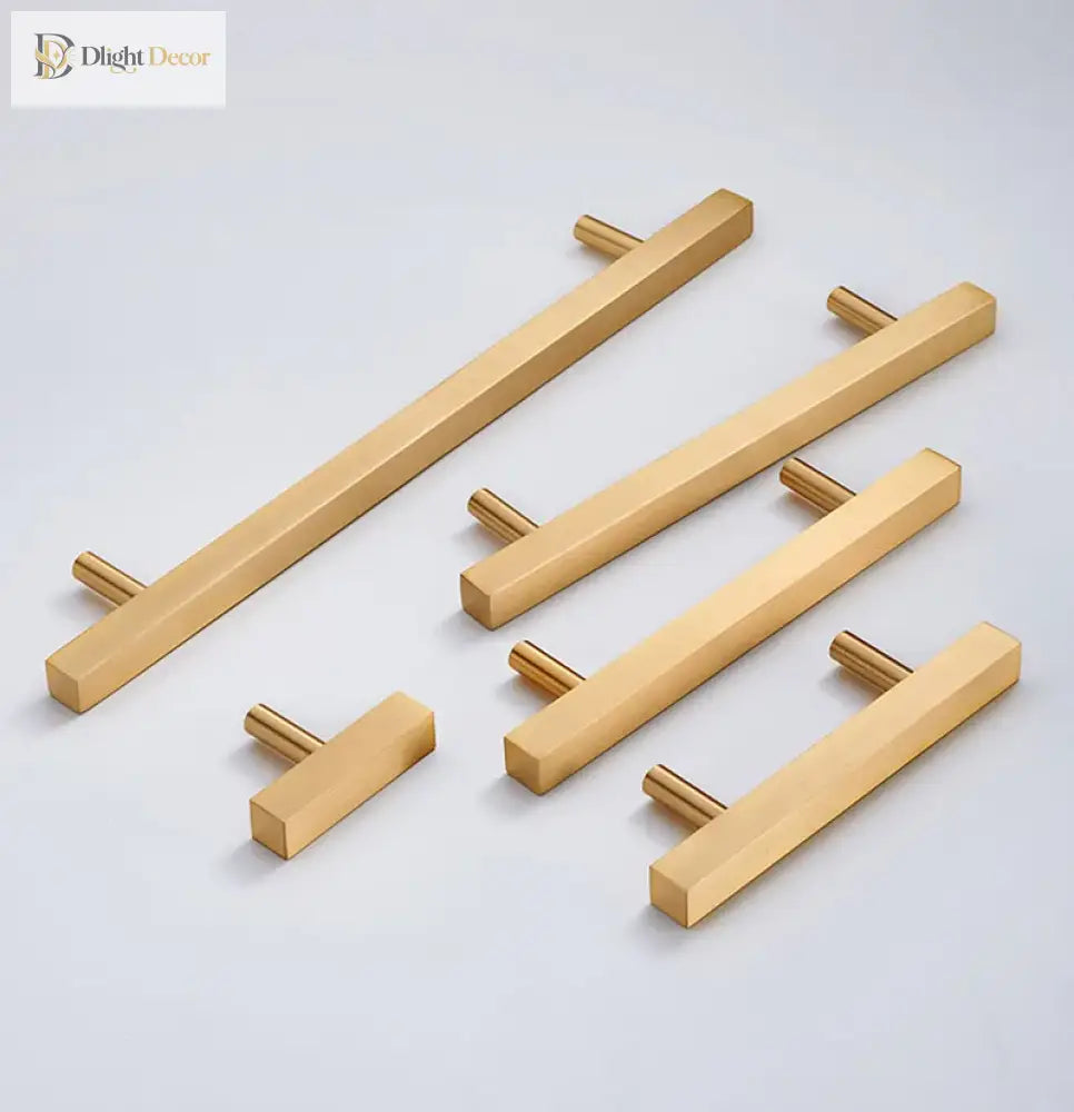 12x12mm Brass Wardrobe Handles – Modern Square Cabinet Pulls for Drawers and Dressers (50mm-380mm) Handles