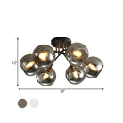 Kate Opulent Glow - 6 - Light Semi - Flush Mount Ceiling Light