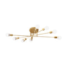 Haven Modern Semi - Flush Mount Chandelier: Bold Style With Exposed Bulbs For Your Bedroom