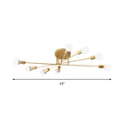 Haven Modern Semi - Flush Mount Chandelier: Bold Style With Exposed Bulbs For Your Bedroom