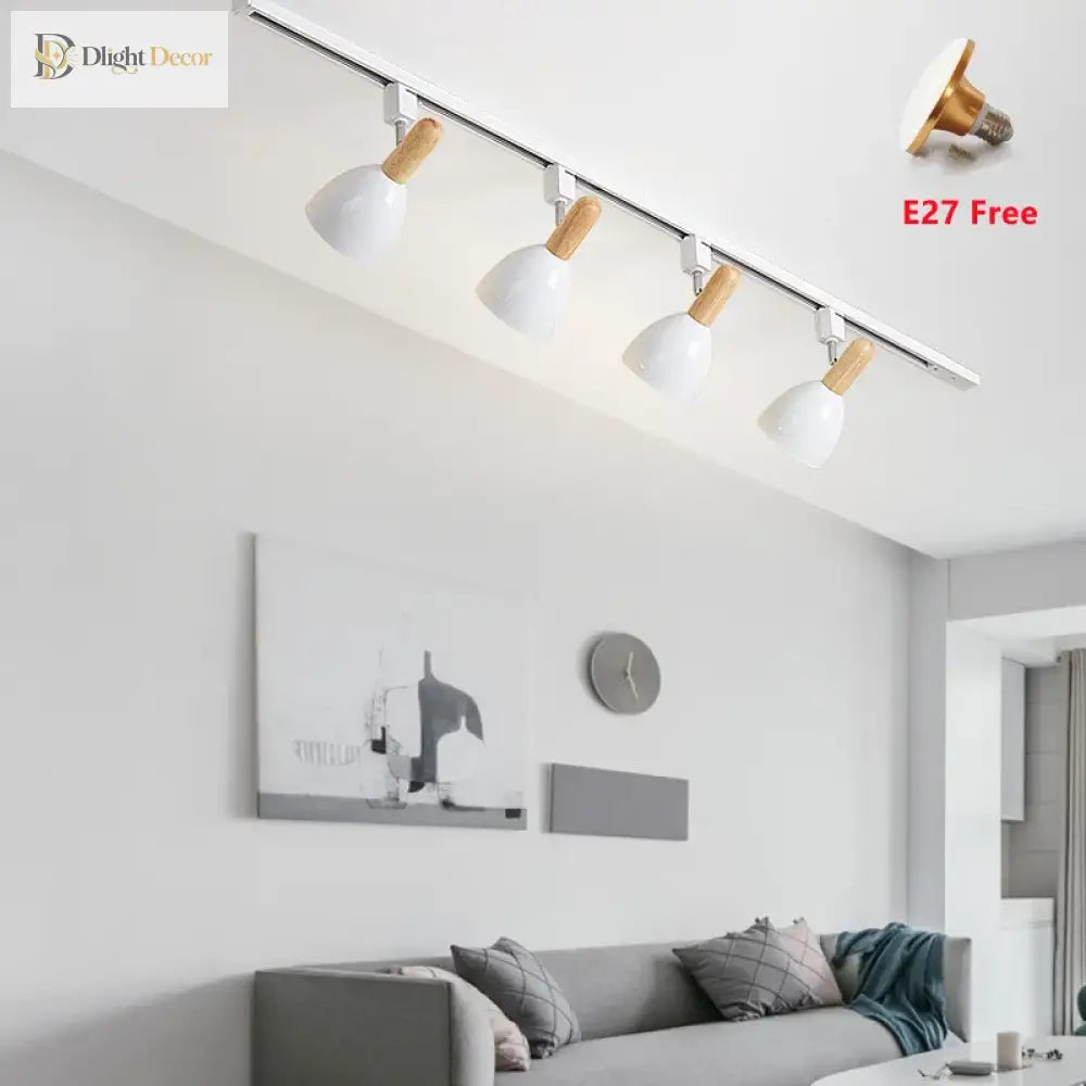 15W Modern Nordic Wooden LED Track Light - Ceiling Spotlight ceiling light