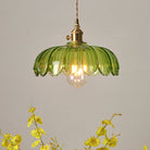 Retro Charm Meets Modern Functionality: The Green Glass Scalloped Pendant Light