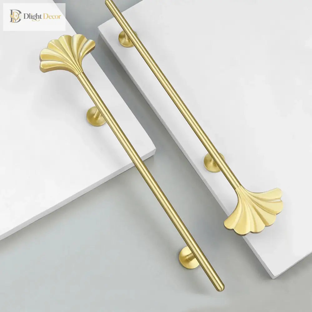 1PC Solid Brass Ginkgo Leaf Handle – Elegant Gold Furniture Knob for Cabinets Wardrobes and Cupboards 1 pc / CHINA