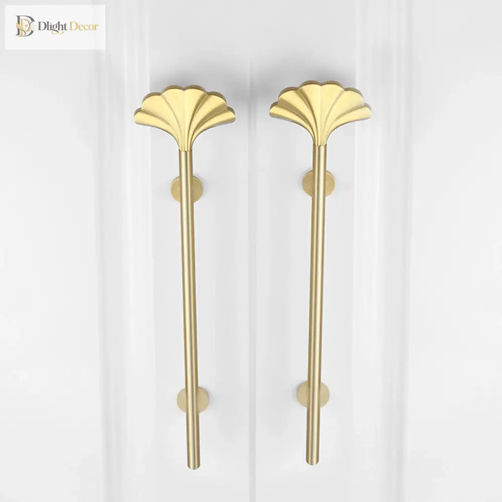 1PC Solid Brass Ginkgo Leaf Handle – Elegant Gold Furniture Knob for Cabinets Wardrobes and Cupboards 1 pc / CHINA