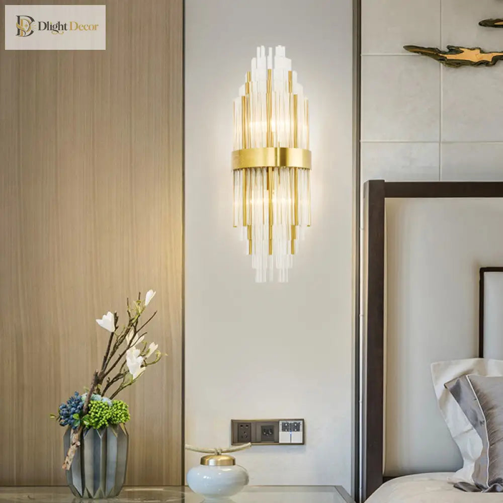 Modern Elegance Meets Sparkling Brilliance: The Gold Layered Crystal Sconce Light