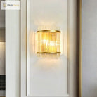 Modern Elegance Meets Warmth: Gold Ribbed Glass Wall Sconce