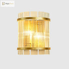 Modern Elegance Meets Warmth: Gold Ribbed Glass Wall Sconce