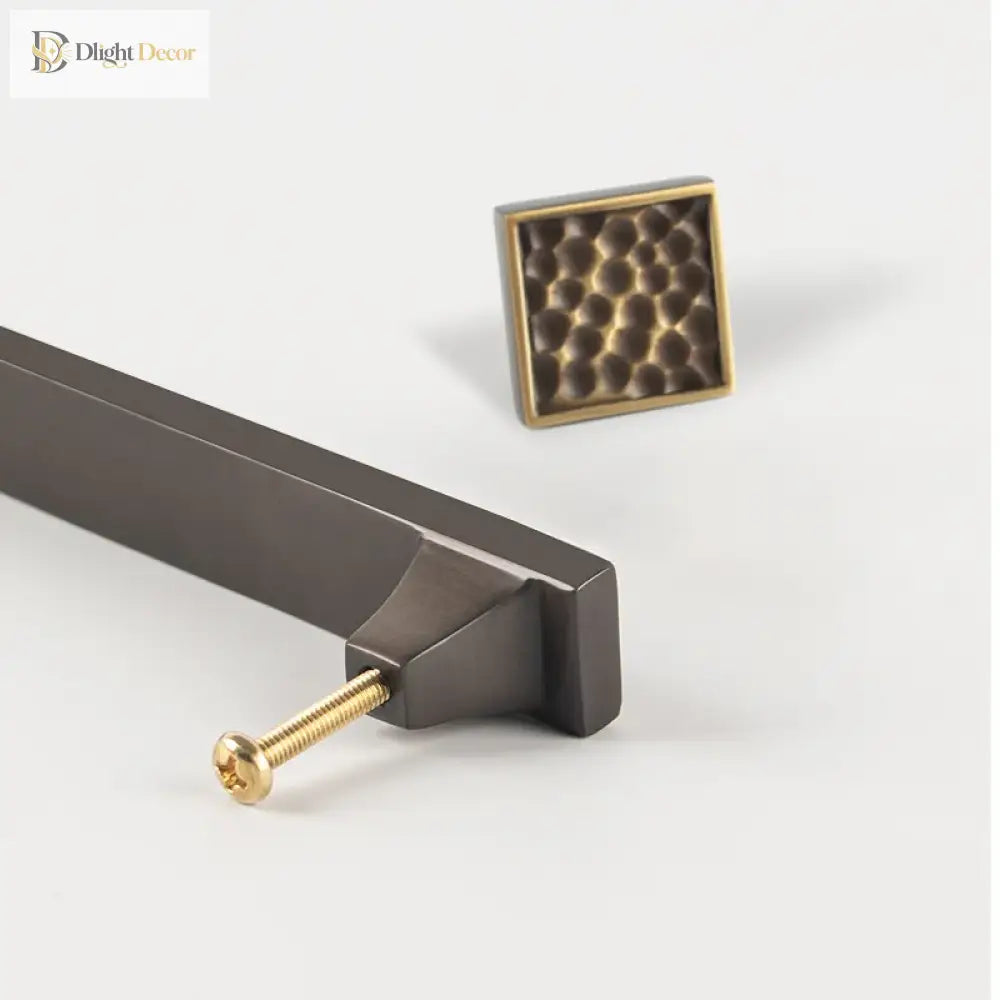 24K Gold and Hammered Brass Furniture Handles – Textured Cabinet Knobs and Pulls in Antique Silver and Old-Silver