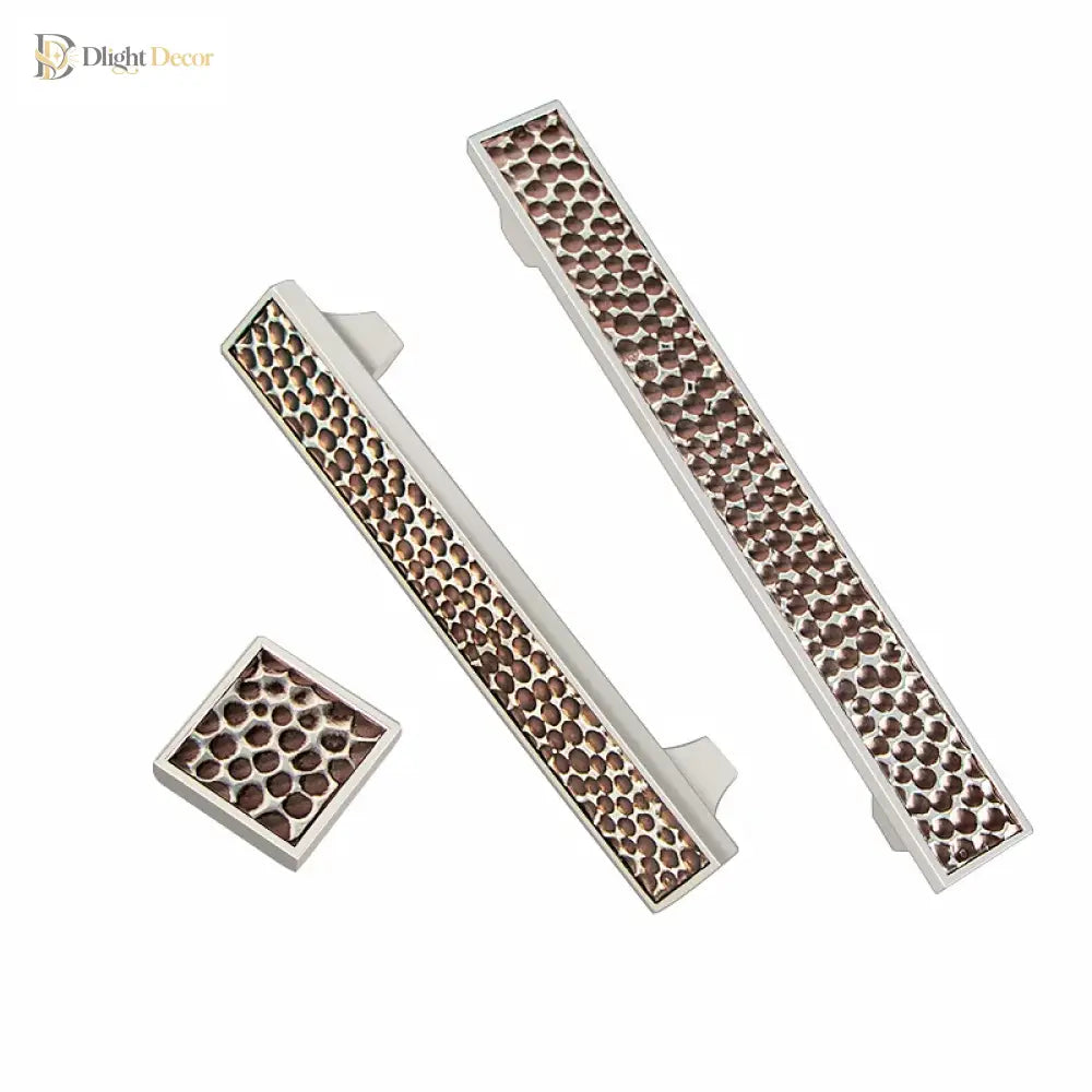24K Gold and Hammered Brass Furniture Handles – Textured Cabinet Knobs and Pulls in Antique Silver and Old-Silver