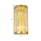 Sophia’s Modern Gold Crystal Sconce: Half Cylinder Elegance