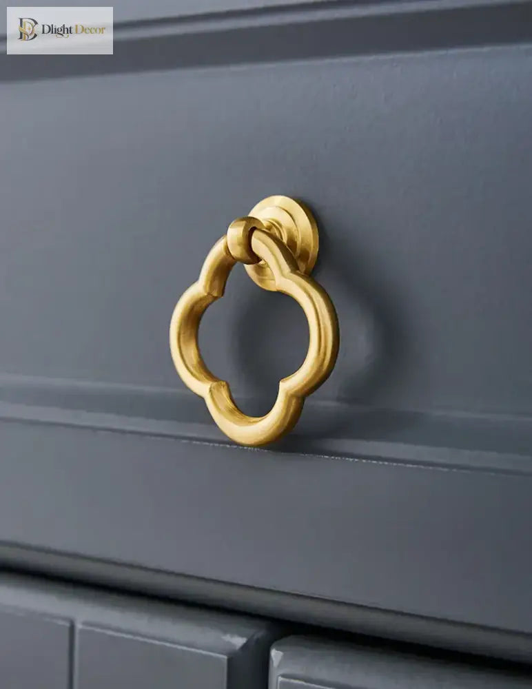 2pcs Brass Dropping Handles – Modern Cabinet and Wardrobe Drawer Pulls 57x50mm knob