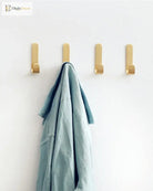 2pcs Brass Wall Hooks – Nail-Free Gold Adhesive Hangers for Towels Bags and Clothes wall Hook