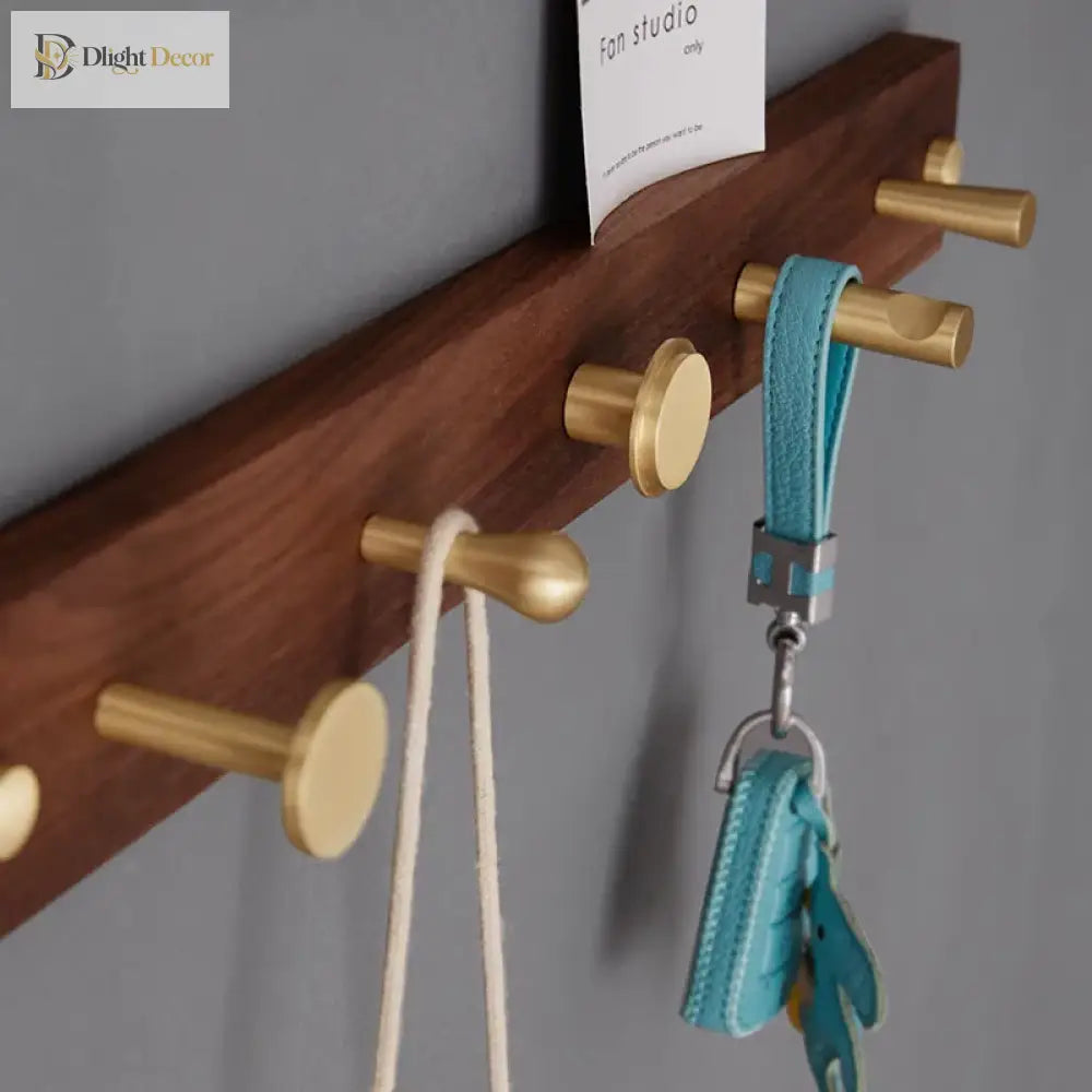 2pcs Simple Brass Wall Hooks – Gold Coat Key and Bag Holders for Home Storage wall Hook